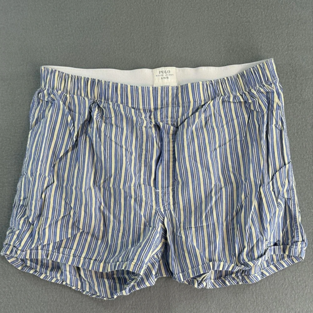 Polo Ralph Lauren Boxer Shorts Mens Large Blue‎ Stripe Lightweight Underwear